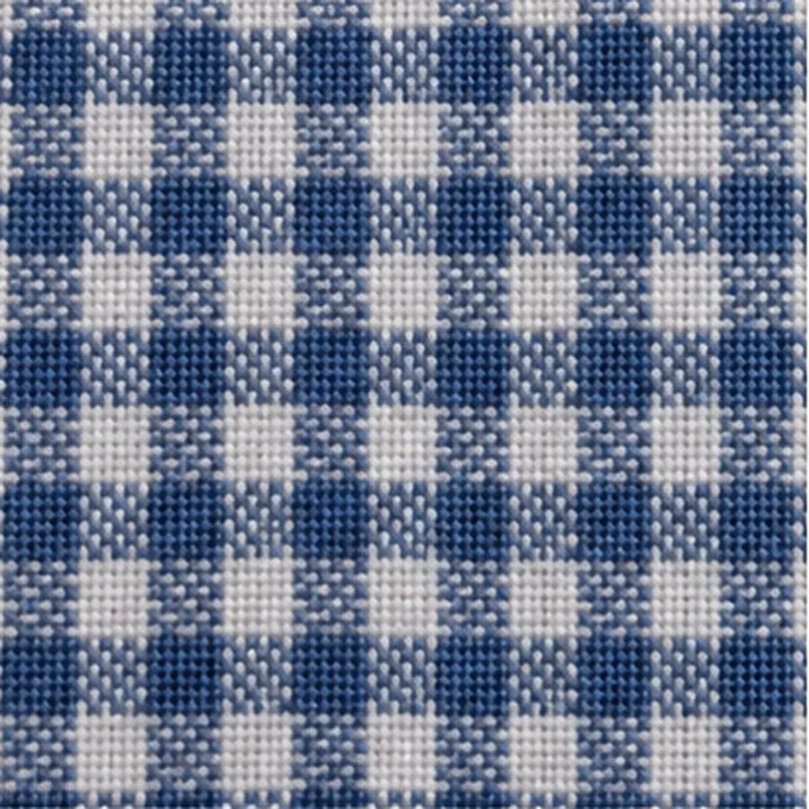 Blue and white cotton gingham check, yarn-dyed so both faces read alike