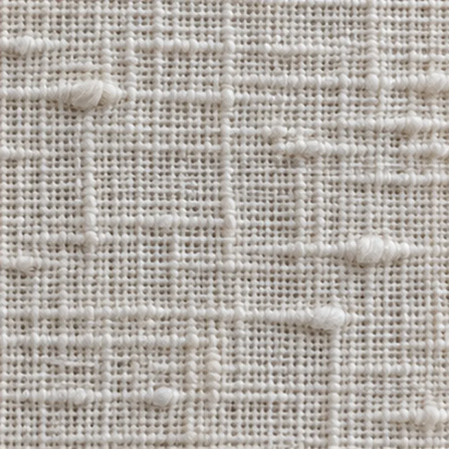 Oatmeal cotton cross hatch, the thick-and-thin yarns forming a visible grain