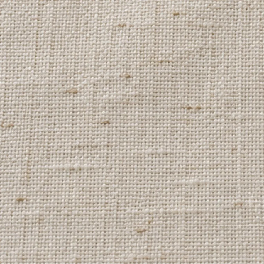 Ecru hemp and lyocell, a closed plain weave with sparse slubs