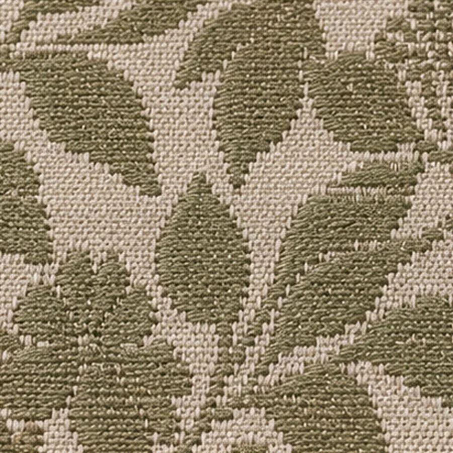 Woven jacquard, olive leaf figures on a sand ground