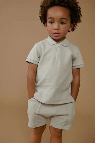 2pc Zip Polo Shirt and Shorts Set (3mths-7yrs)
