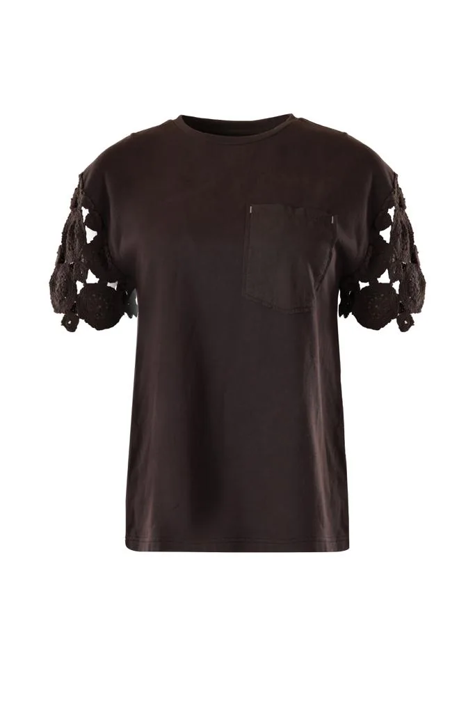 Cocoa Crochet Sleeve Terry Tee
