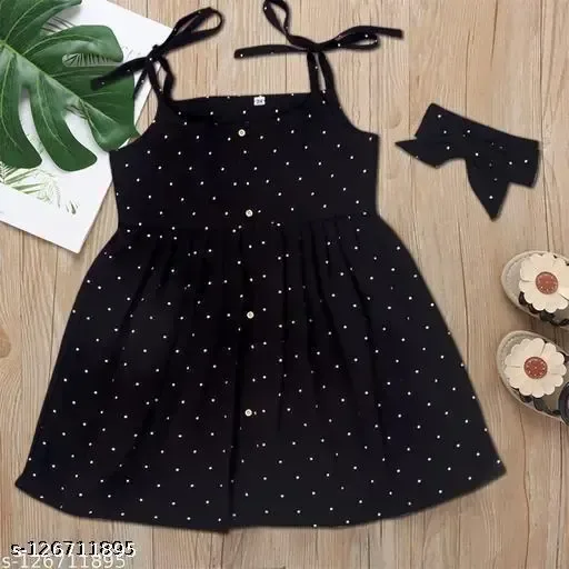 Girls Black Polka Dot Frock