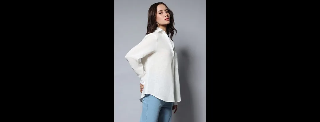 Long Sleeves Solid Oversized Casual Shirt
