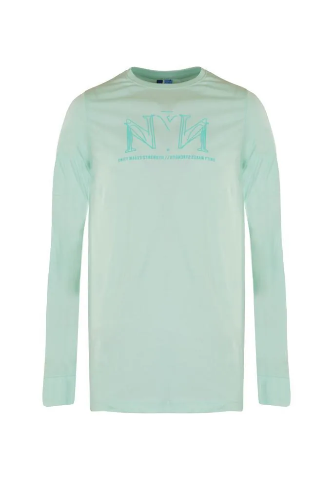 Seafoam Serenity Full Sleeve Rubber Print Tee