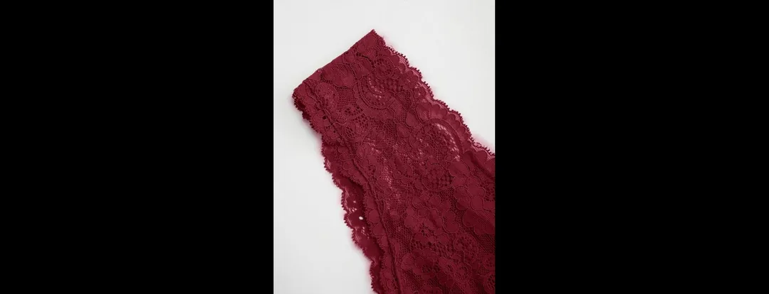 Wine Lace V-Neck Cami Crop Top