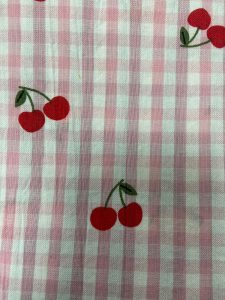 Cherry print on gingham 68×64 - Thumbnail