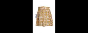 Sun Maze Gathered Skirt – Mustard & White - Thumbnail