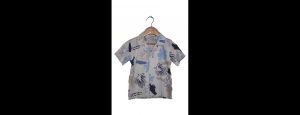Tropical Doodle Camp Shirt – Blue & Beige - Thumbnail