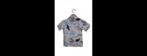 Tropical Doodle Camp Shirt – Blue & Beige - Thumbnail