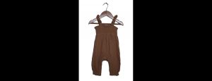 Kids' Cotton Jumpsuit – Cocoa Brown - Thumbnail