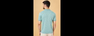 Tropical Printed Polo Collar Cotton Slim Fit T-Shirt - Thumbnail