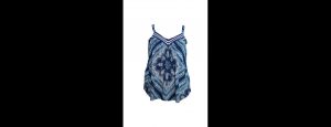 Blue Printed Summer Dress - Thumbnail