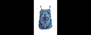 Blue Printed Summer Dress - Thumbnail