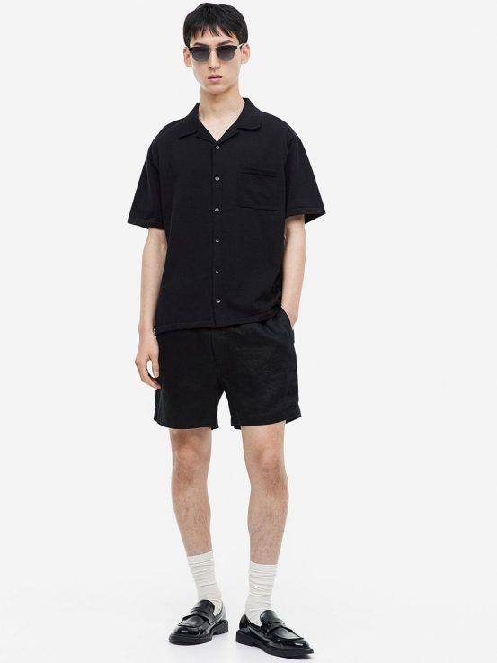Men Regular Fit Linen Shorts