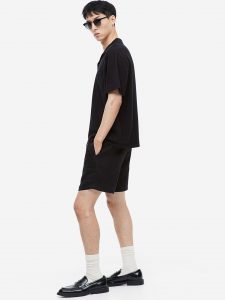 Men Regular Fit Linen Shorts - Thumbnail