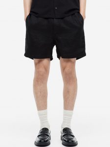 Men Regular Fit Linen Shorts - Thumbnail