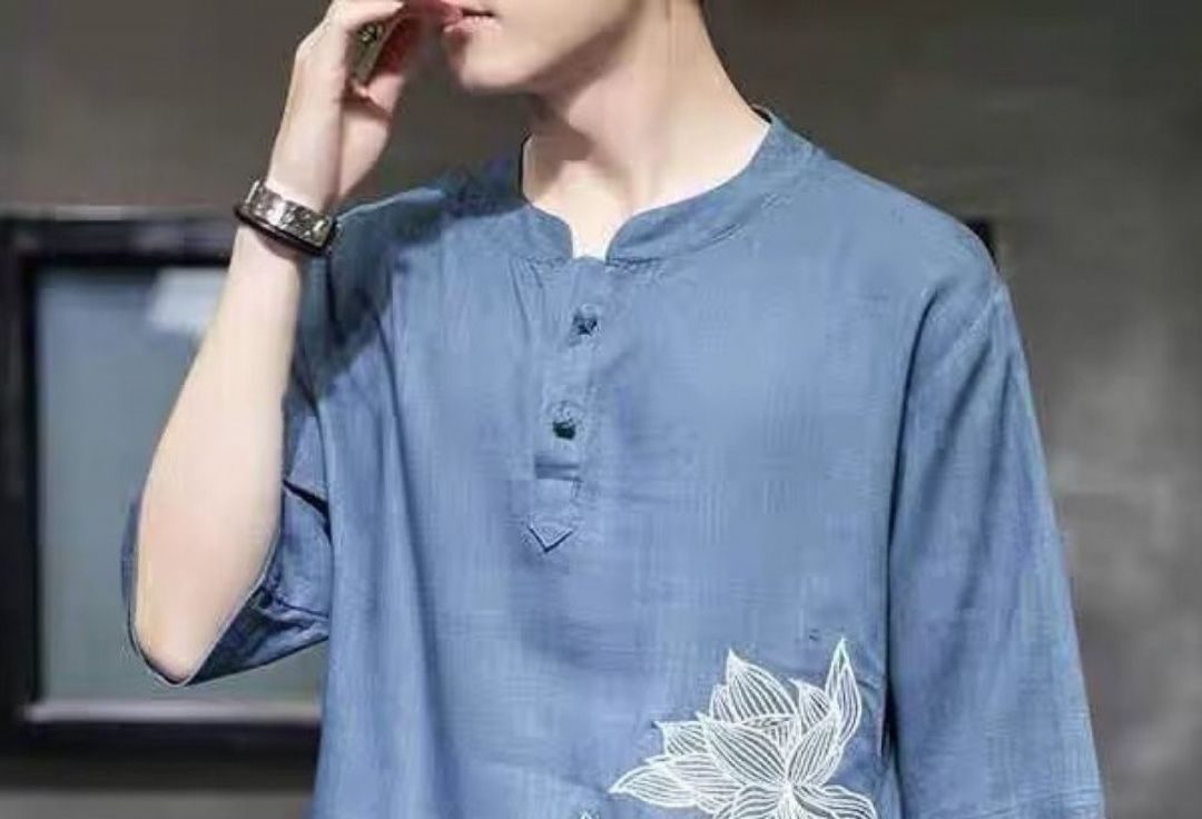 Men Henley Neck Bamboo T-shirt