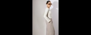Off-White Ribbed Knitted Top - Thumbnail