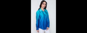 Ombre Satin Blue Shirt - Thumbnail