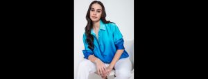 Ombre Satin Blue Shirt - Thumbnail