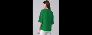 Green Womens Cotton Blend Typography Oversized T-Shirt - Thumbnail