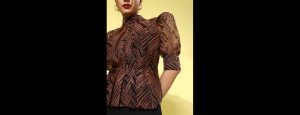 Women Chic Puff Sleeves Top with Camisole (Set of 2) - Thumbnail