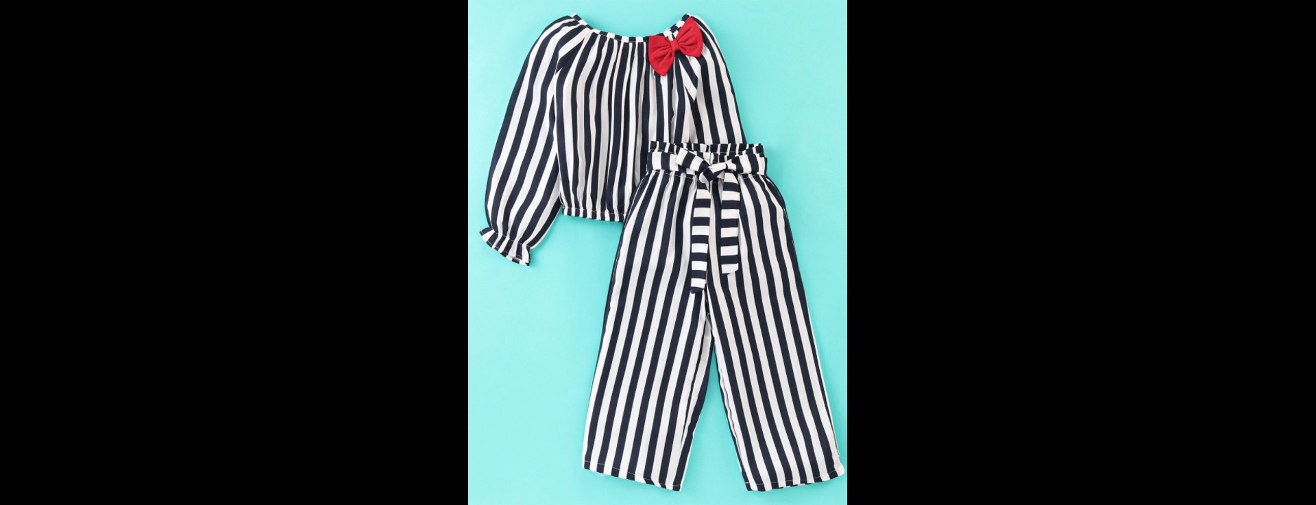 Girls Striped Top With Leggings