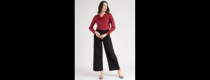 Maroon Satin Cowl Neck Top - Thumbnail