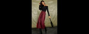 Black Asymmetric Neck Ribbed Fitted Knit Top with Chain Strap Detail - Thumbnail