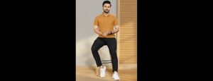 Solid Polo Collar Short Sleeves Slim Fit Casual T-shirt - Thumbnail