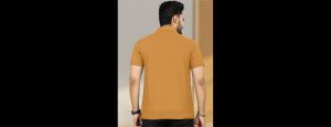 Solid Polo Collar Short Sleeves Slim Fit Casual T-shirt - Thumbnail