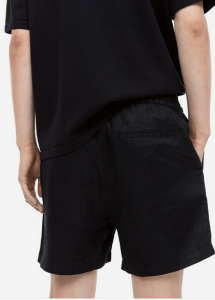 Men Regular Fit Linen Shorts - Thumbnail