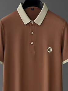 Men Solid Polo Collar T-shirt - Thumbnail