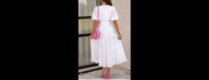 Women Flared Sleeve Maxi Dress - Thumbnail