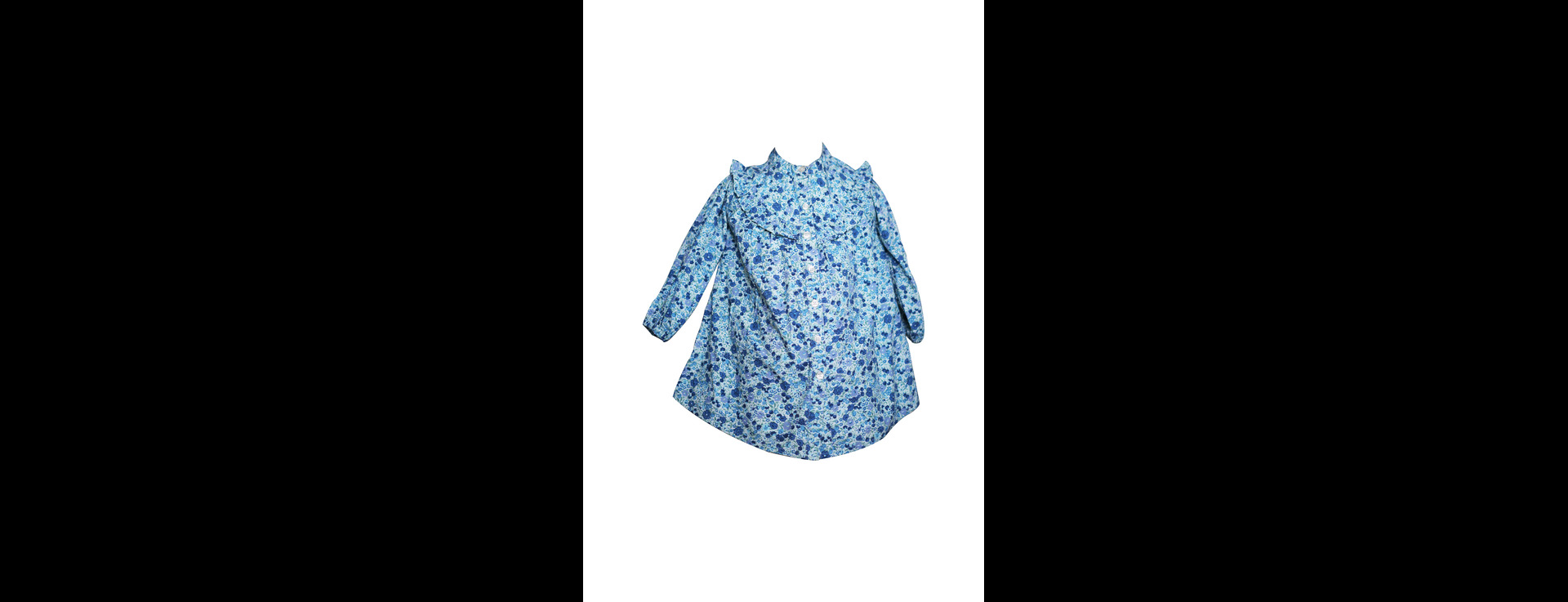 Blue Blossom Ruffle Yoke Dress