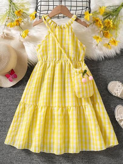 Young Girl V-Neck Sleeveless Simple Fashion Casual