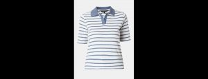 Blue Striped Rib-Knit T-Shirt - Thumbnail