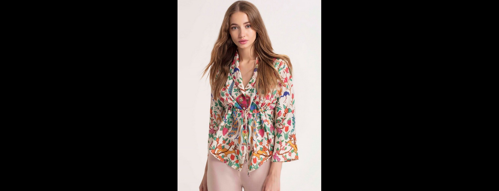 Peacock Cinched Shirt Jacket