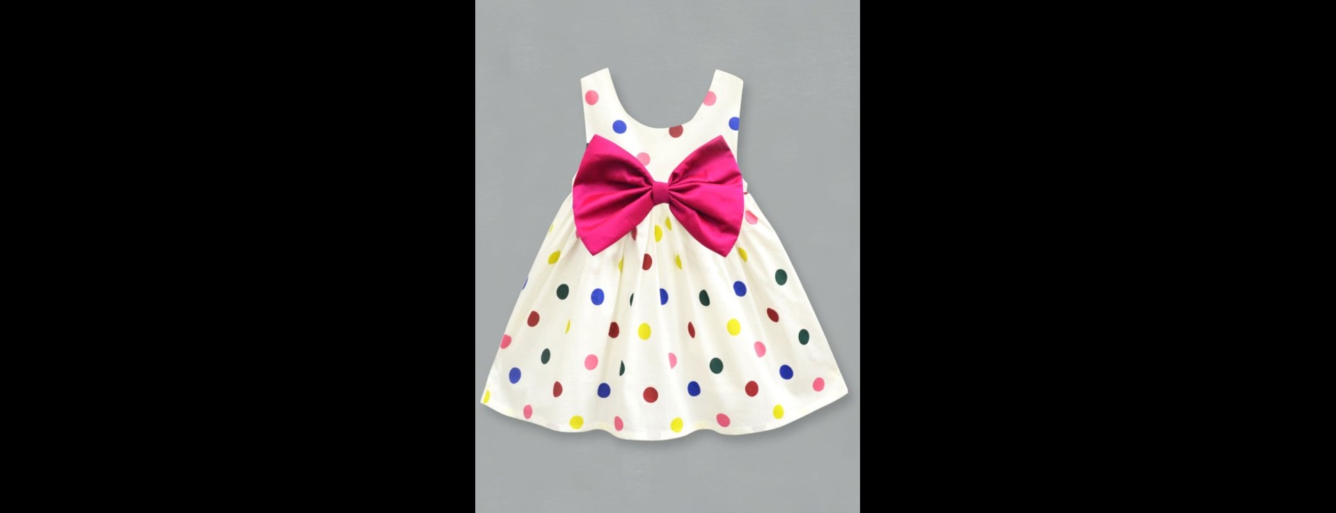 Girls Off White Dress Polka Dot Bow Dress
