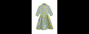Girls Blue & Yellow Polka Dot Shirt Dress - Thumbnail
