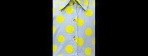 Girls Blue & Yellow Polka Dot Shirt Dress - Thumbnail