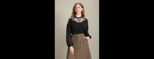 Placement Lace Black Embroidered Top - Thumbnail