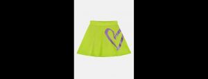Girls Printed Pure Cotton A-Line Mini Skater Skirt With Inbuilt Shorts - Thumbnail