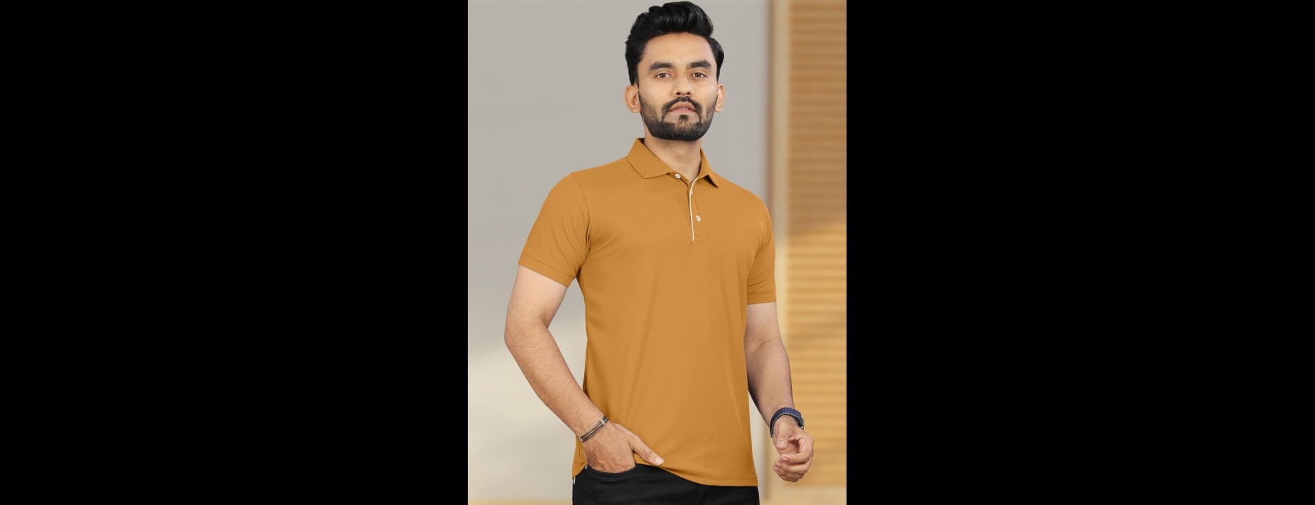Solid Polo Collar Short Sleeves Slim Fit Casual T-shirt