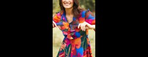 Multi-Color Frill Neck Mini Skater Dress - Thumbnail