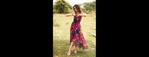 Multi-Color Backless Overlap Asymmetric Dress - Thumbnail