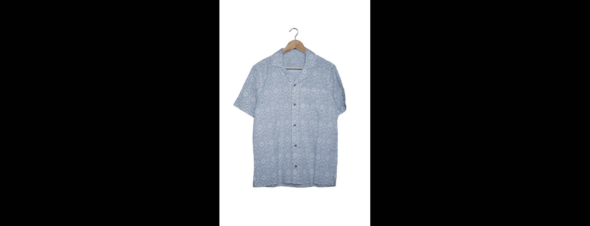 Sky Blue Aztec Print Short Sleeve Shirt