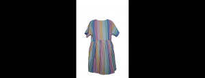Rainbow Stripes Cotton Dress for Girls - Thumbnail