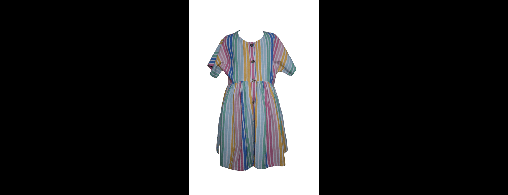 Rainbow Stripes Cotton Dress for Girls